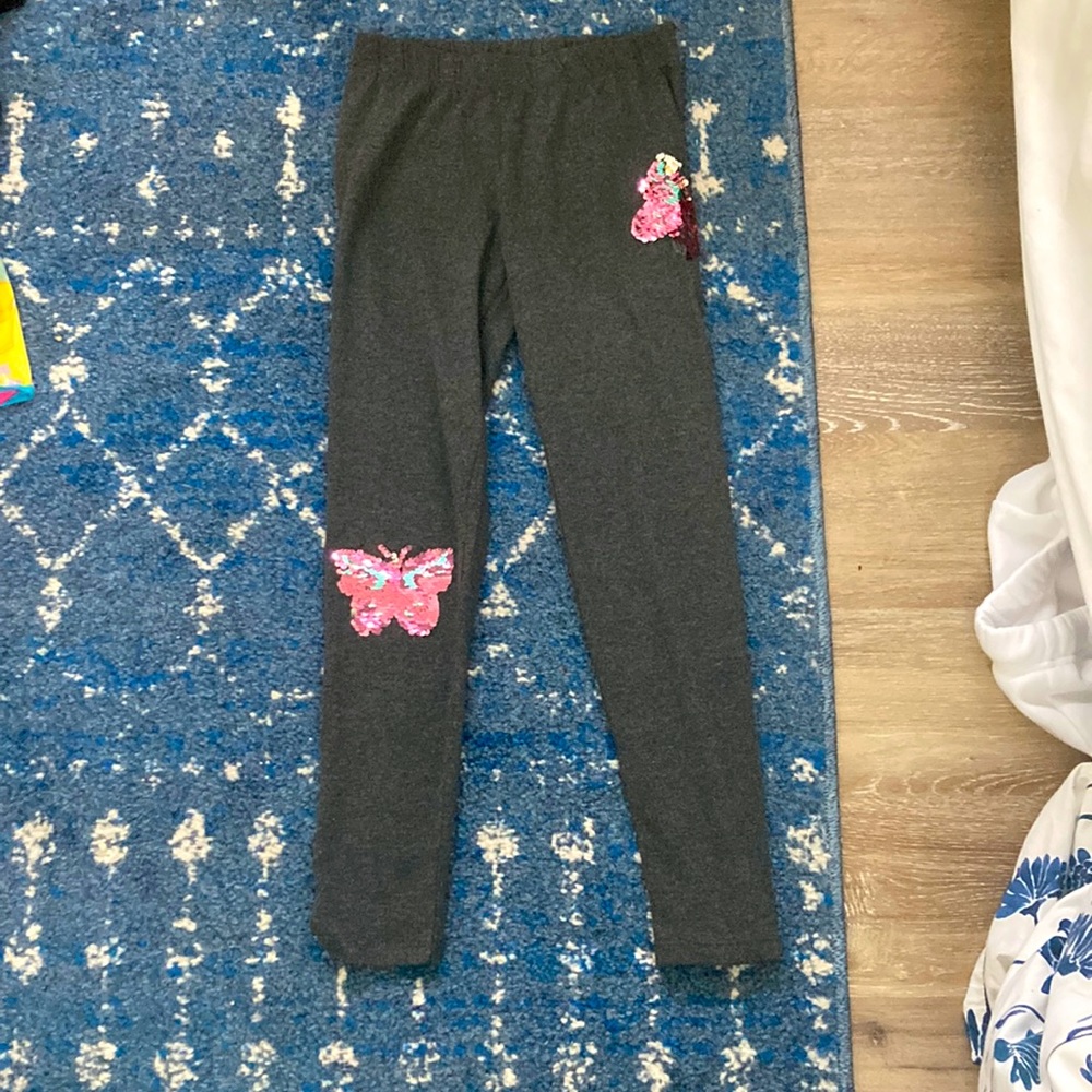 gray butterfly pants for kids